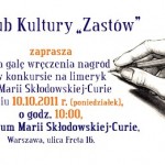 Wyniki Konkursu na limeryk o Marii Skłodowskiej-Curie
