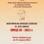 III edycja Ogólnopolskiego Konkursu Literackiego im. Jana Grossa