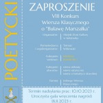 VIII Ogólnopolski Konkurs Poetycki Wiersza Klasycznego „O Buławę Marszałka”